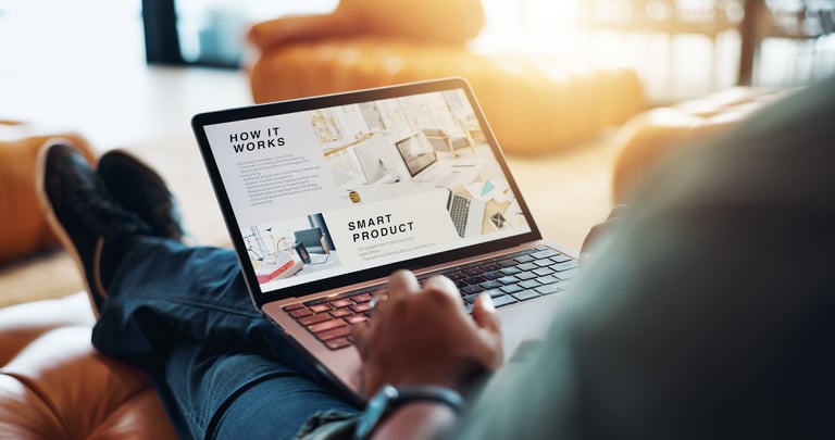 Business owner working on laptop